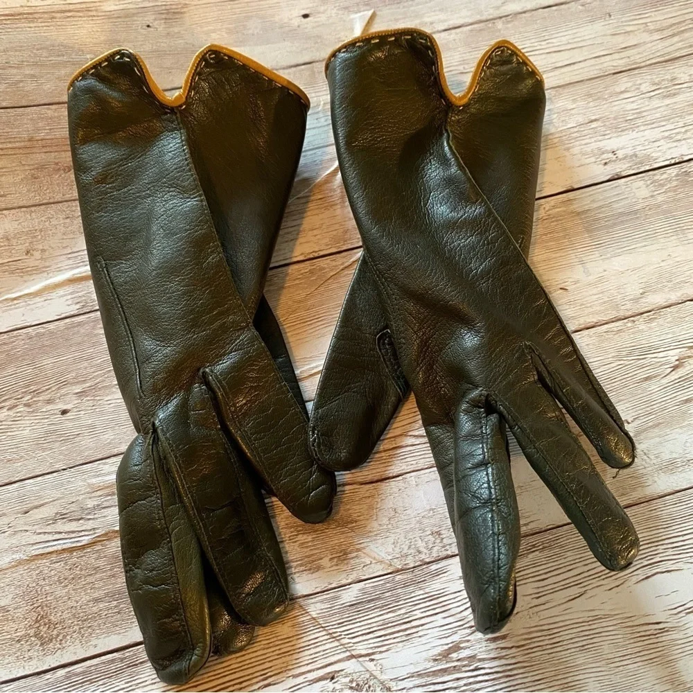 Coach VINTAGE LEATHER SILK LINED DRIVING GLOVES SIZE 6 1/2